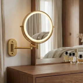 Oglindă LED Glow Brush Gold