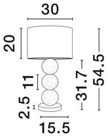 Veioza/Lampa de masa design decorativ, CHAMOIS H 54,5cm