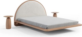 Pat lemn masiv levitant Visby Personalizabil - 180x200, Fara, Alb