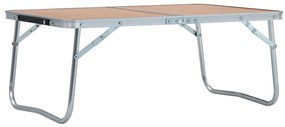vidaXL Masă de camping pliabilă, maro, 60 x 40 cm, aluminiu