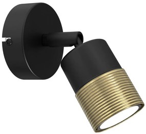 Spot de perete MIZU 1xGU10/8W/230V negru/alamă