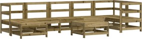 vidaXL Set mobilier relaxare de grădină, 8 piese, lemn de pin tratat