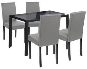 Set de masă Karen 4+1 negru-gri