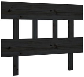Tablie de pat, negru, 78,5x3x81 cm, lemn masiv de pin 1, Negru, 78.5 x 3 x 81 cm
