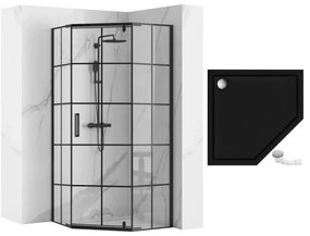 Cabina de dus HEX Black   90x90 cm