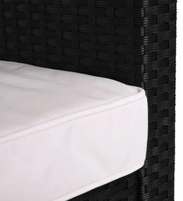 Deuba Set rattan Sedan - perne negre + albe