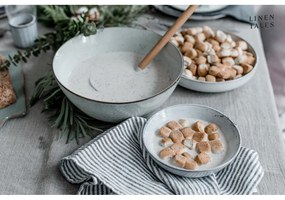 Prosop de vase din in 45x65 cm Thin Black Stripes – Linen Tales