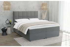 Pat boxspring gri cu spațiu de depozitare 200x200 cm Flip – Ropez