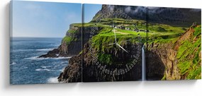 Tablou - Cascada Múlafossur (cu ceas) (90x30 cm)