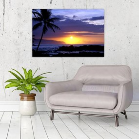 Tablou cu apus de soare deasupra mării (90x60 cm)