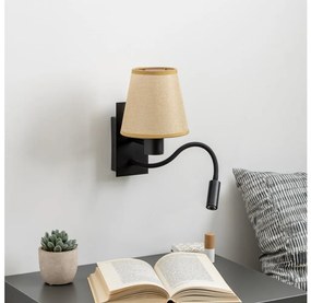 Lampă LED de perete Brilagi NUBILA 1xE27/25W/230V + LED/3W negru/maro deschis