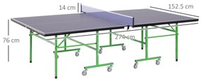 HOMCOM masă de ping pong pliabilă masă de ping pong roți masă de ping pong pentru interior masă de ping pong pentru exterior violet verde