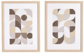 Set 2 tablouri decorative multicolore din MDF si sticla, 30x4x40 cm, Shirley Bizzotto