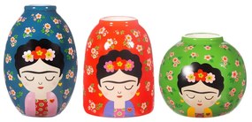 Vaze 3 buc. din ceramică (înălțime 8 cm) Floral Frida – Sass & Belle
