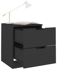 Dulapuri noptiera, 2 buc., negru, 40x40x50 cm, PAL 2, Negru
