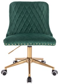 HR940K Scaun Verde din Catifea cu Bază Aurie