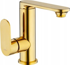 Mexen Milo baterie de lavoar cu mâner lateral, auriu - 71305-50