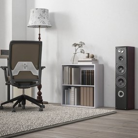 HOMCOM Bibliotecă raft de depozitare cu 2 compartimente și raft reglabil, 60 x 24 x 63 cm, alb | Aosom Romania