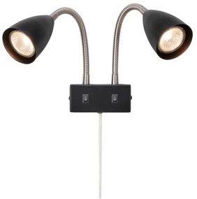 Markslöjd 108901 - Aplică spot de perete CIRO, 2xGU10/7W/230V, negru