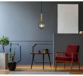 ITALUX PND-2324-1 BRO+SG - Lustră pe cablu RAVENA 1xE27/5W/230V negru/alamă