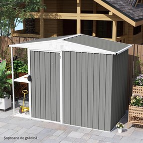 Outsunny Lot de 12 panouri din oțel galvanizat Rezistente la Intemperii, gri deschis, dim. unui panou 129L x 45l cm | Aosom Romania