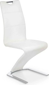 Scaun tapitat K188, alb/crom, piele ecologica/metal, 45X63X101 CM