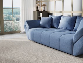 Canapea extensibilă dumonde cu ladă de depozitare si sezut confortabil din spuma high-density, Berlin Enjoy Blue 250x100 cm