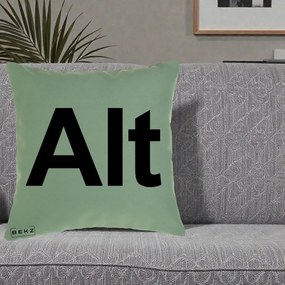 Perna Personalizata Tasta Alt Tipografie Bold, 40x40 cm, Verde, Husa Detasabila, Perna Inclusa, BEKZ®