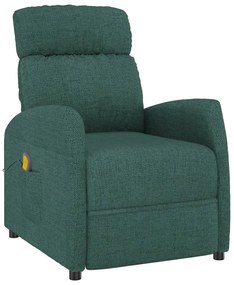 289712 vidaXL Fotoliu de masaj, verde închis, material textil