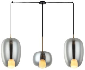 Lustra cu 3 Pendule, Sticla, Fumuriu, 3XG9 Pendant LINE