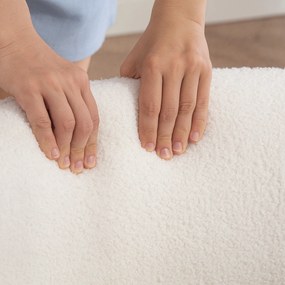 HOMCOM Fotoliu de living din țesătură bouclé, fotoliu tapițat, șezut larg, spătar ergonomic, 70 x 64 x 71 cm, alb | Aosom Romania