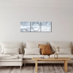 Tablou cu lebăde (cu ceas) (90x30 cm)
