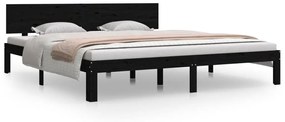 810514 vidaXL Cadru de pat Super King, negru, 180x200 cm, lemn masiv