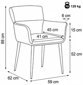 Set de scaune de sufragerie DCH-J2159 GREY2, 2buc.
