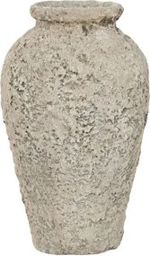 Vază decorativă, stil rustic artizanal, culoare gri, din teracotă, „Terracotta”