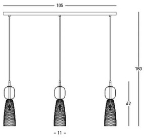 Lustra cu 3 pendule design decorativ Line