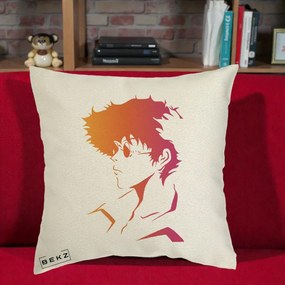 Perna Decorativa Cowboy Bebop Spike Silueta Gradient, 40x40 cm, Ecru, Husa Detasabila, Perna Inclusa, BEKZ®