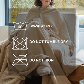 Pătură fildeș din micropluș/cocolino 150x200 cm Tomo – Tiseco Home Studio