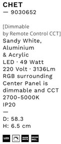 Plafoniera LED RGB si telecomanda Chet 58cm