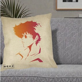 Perna Decorativa Cowboy Bebop Spike Silueta Gradient, 40x40 cm, Crem, Husa Detasabila, Perna Inclusa, BEKZ®