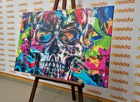Tablou craniu de artă colorat