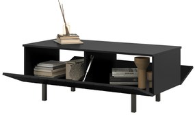 Măsuță de cafea Scalia II 120 2K cu spațiu de depozitare - negru mat / picioare negre