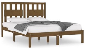 3103956 vidaXL Cadru de pat, maro miere, 200x200 cm, lemn masiv de pin