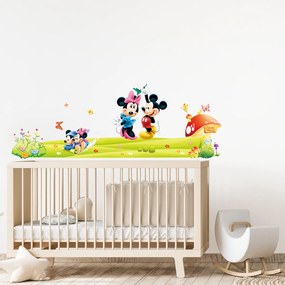 Autocolant de perete "Mickey și Minnie XXL" 140x50 cm