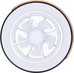 Brilagi LED lampă cu ventilator, 30W, 230V, 3000-6500K, negru/stejar + DO
