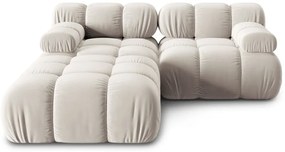 Colțar modular bej cu tapițerie din catifea (cu colț variabil) Bellis – Micadoni