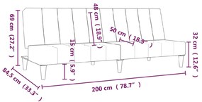 Canapea extensibila cu 2 locuri, gri inchis, microfibra Morke gra, Fara suport de picioare