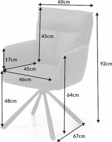 Set 2 scaune pivotante Big George, tesatura structurata gri inchis
