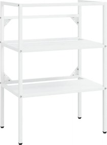 vidaXL Cadru chiuvetă de baie, alb, 59x38x83 cm, fier