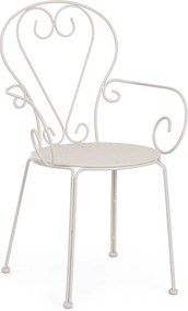 Scaun de grădină bej din metal Etienne – Bizzotto